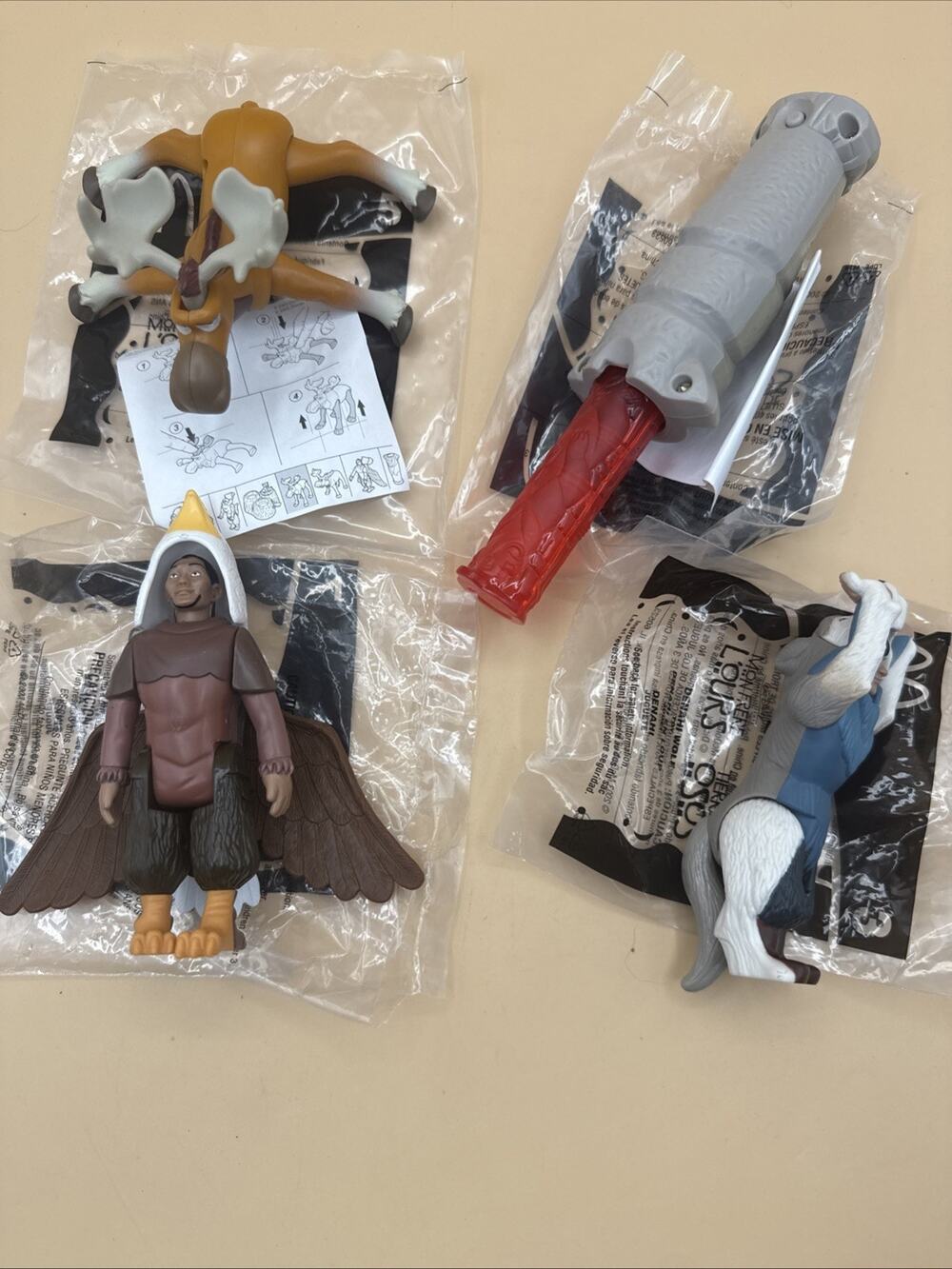 Disney Brother Bear Happy Meal Toy Lot Seated Figures Moose Bird Wolf McDonald's